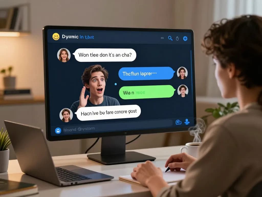 Engaging ai porn chat interface with a lifelike AI character in a cozy atmosphere