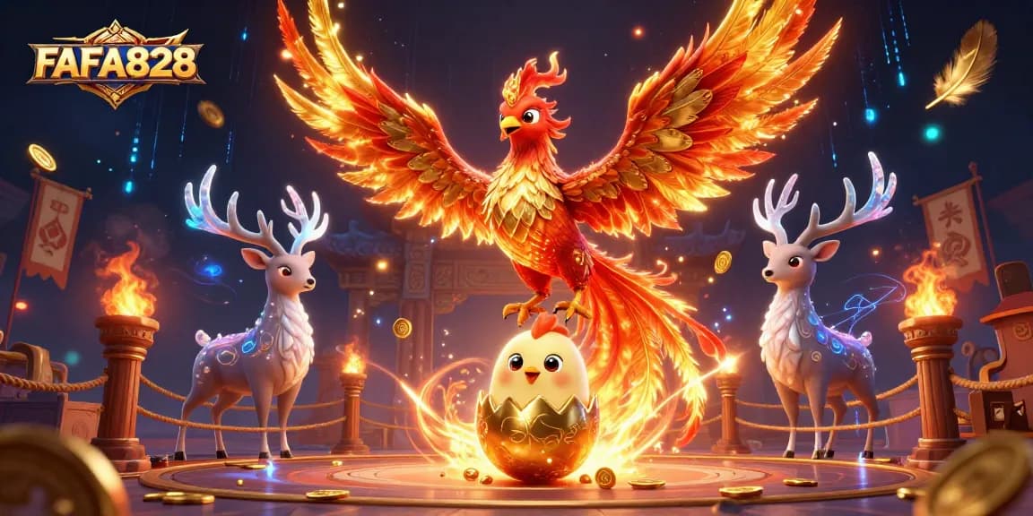 Experience thrilling gameplay with FAFA828's vibrant phoenix scene, embracing the power of luck and fortune.