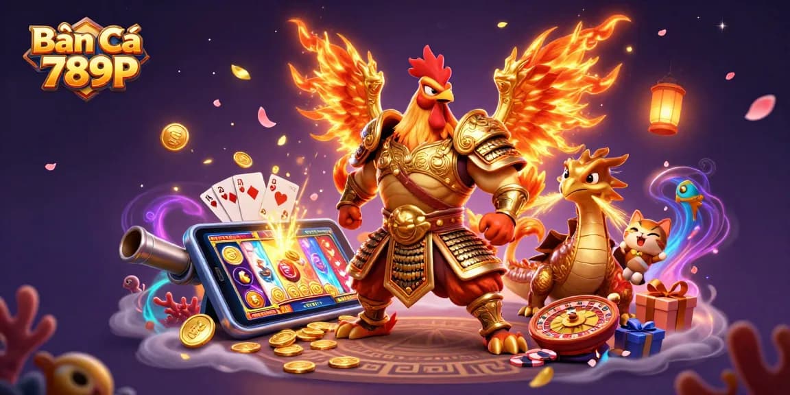 Bắn Cá 789P showcases a vibrant, dynamic scene with thrilling underwater action and exciting gambling elements.