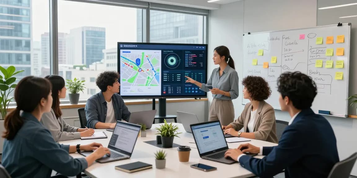 Team collaborating on IDXSTAR real estate technology solutions in a modern office setting.