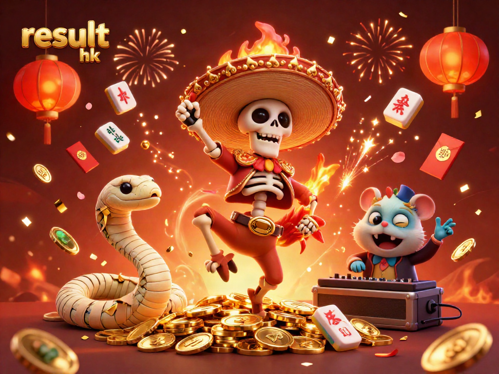 Engage with thrilling results hk gameplay featuring festive 3D casino character scene.