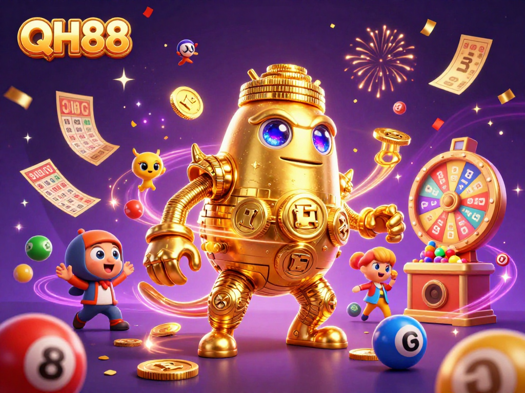 Engage with QH88 in a lively casino scene full of vibrant elements and excitement.