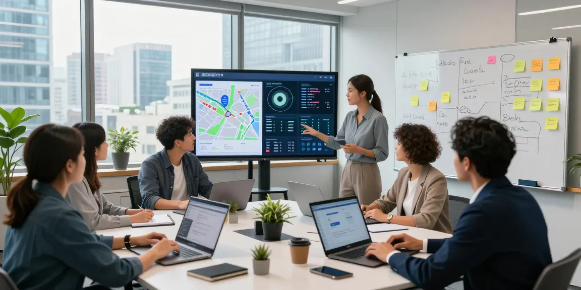 Team collaborating on IDXSTAR real estate technology solutions in a modern office setting.
