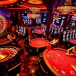 Action-packed moment at SODO Casino with players winning at poker tables and vibrant slot machines.