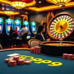 Players enjoying an exciting session at Go99 casino tables with vibrant poker chips and cards.