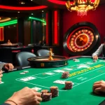 Players enjoying high-stakes Baccarat and Poker at a luxurious casino, highlighting MB66 gaming excitement.