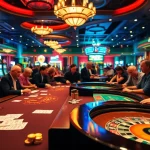 SODO Casino scene featuring poker tables, betting slips, and vibrant gaming atmosphere.