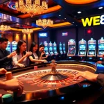 Players enjoying a thrilling roulette game at WE88 casino with vibrant ambiance.
