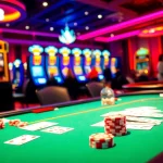 Experience high-stakes excitement at U 888 with vibrant casino gaming tables and dynamic slot machines.