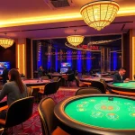 Experience the excitement of w88.nyc with vibrant gaming tables in a luxurious online casino.
