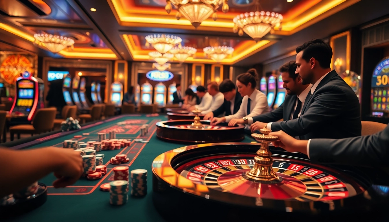 Experience the thrill of RR88 with immersive casino gameplay featuring roulette and poker tables.