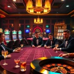 Experience the thrill of gambling at KUWIN with vibrant poker tables and slot machines.