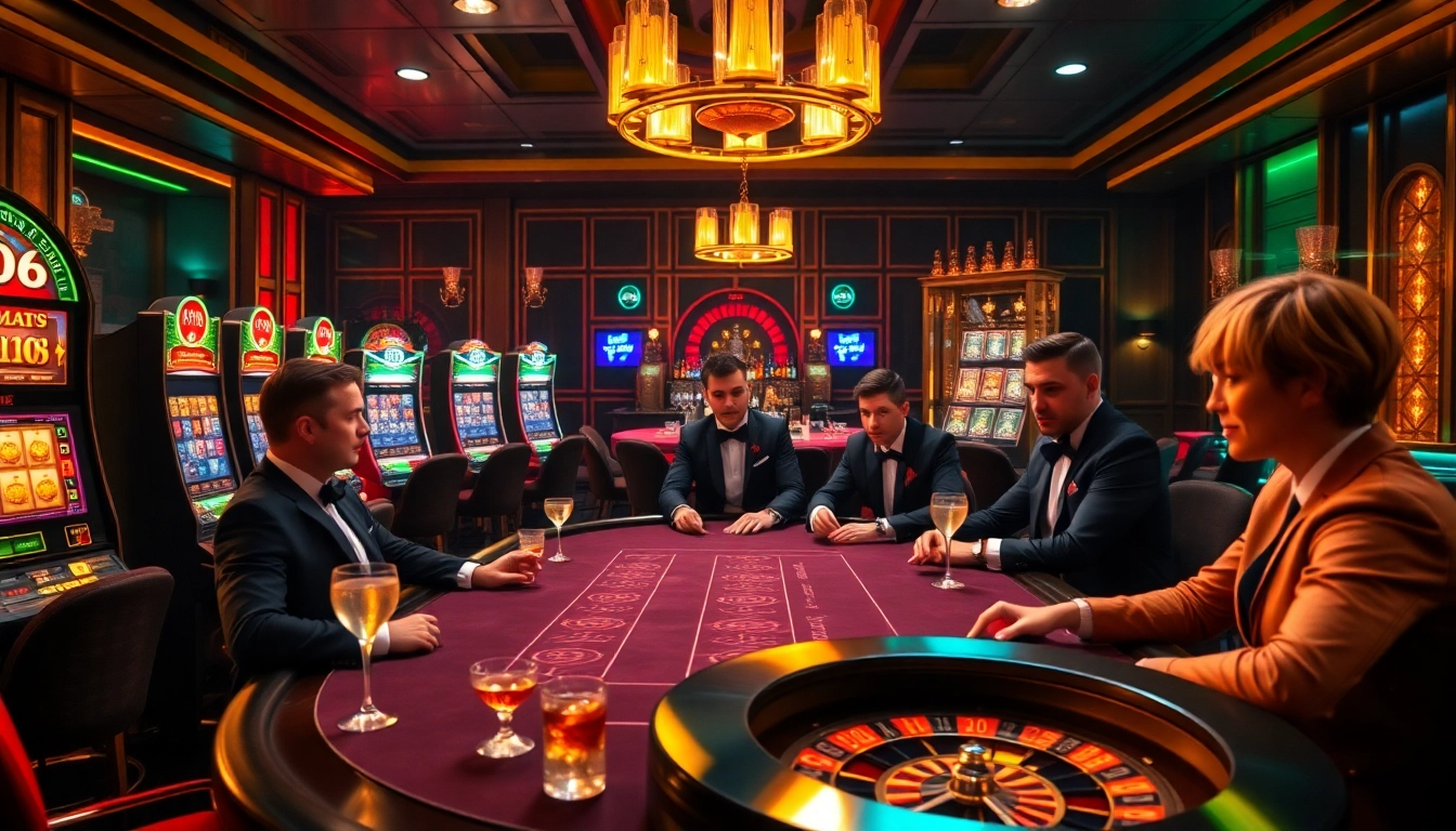 Experience the thrill of gambling at KUWIN with vibrant poker tables and slot machines.