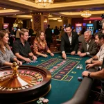 Action-packed scene showing players engaged at a TIP88 roulette table, enhancing the gambling experience