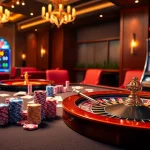 MM88 players engage in high-stakes poker at a lavish casino table filled with chips.
