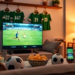 Experience luong son tv with high-definition soccer streaming in a cozy living room setting.