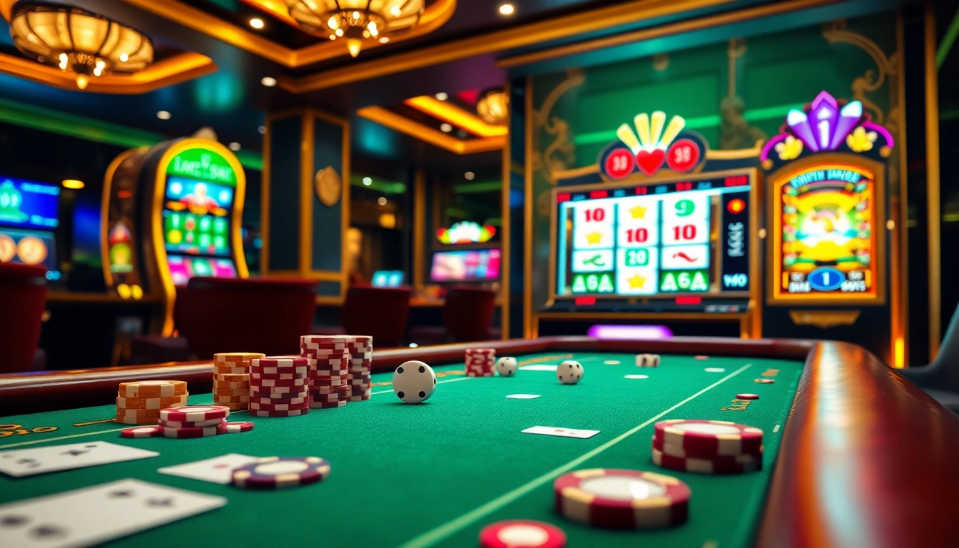 Experience the excitement of lode88 with vibrant poker chips and dazzling slot machines.