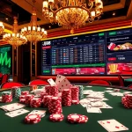 Engaging image of J88 casino betting interface with vibrant poker chips and cards.
