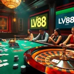 Experience thrilling gaming at LV88 com with an engaging online casino table and vibrant atmosphere.