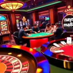 Experience the thrill of gambling at May88, showcasing exciting casino games and vibrant slot machines.