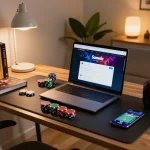 Experience online gambling at nhà cái uy tín Sunwin with engaging gameplay on a stylish laptop