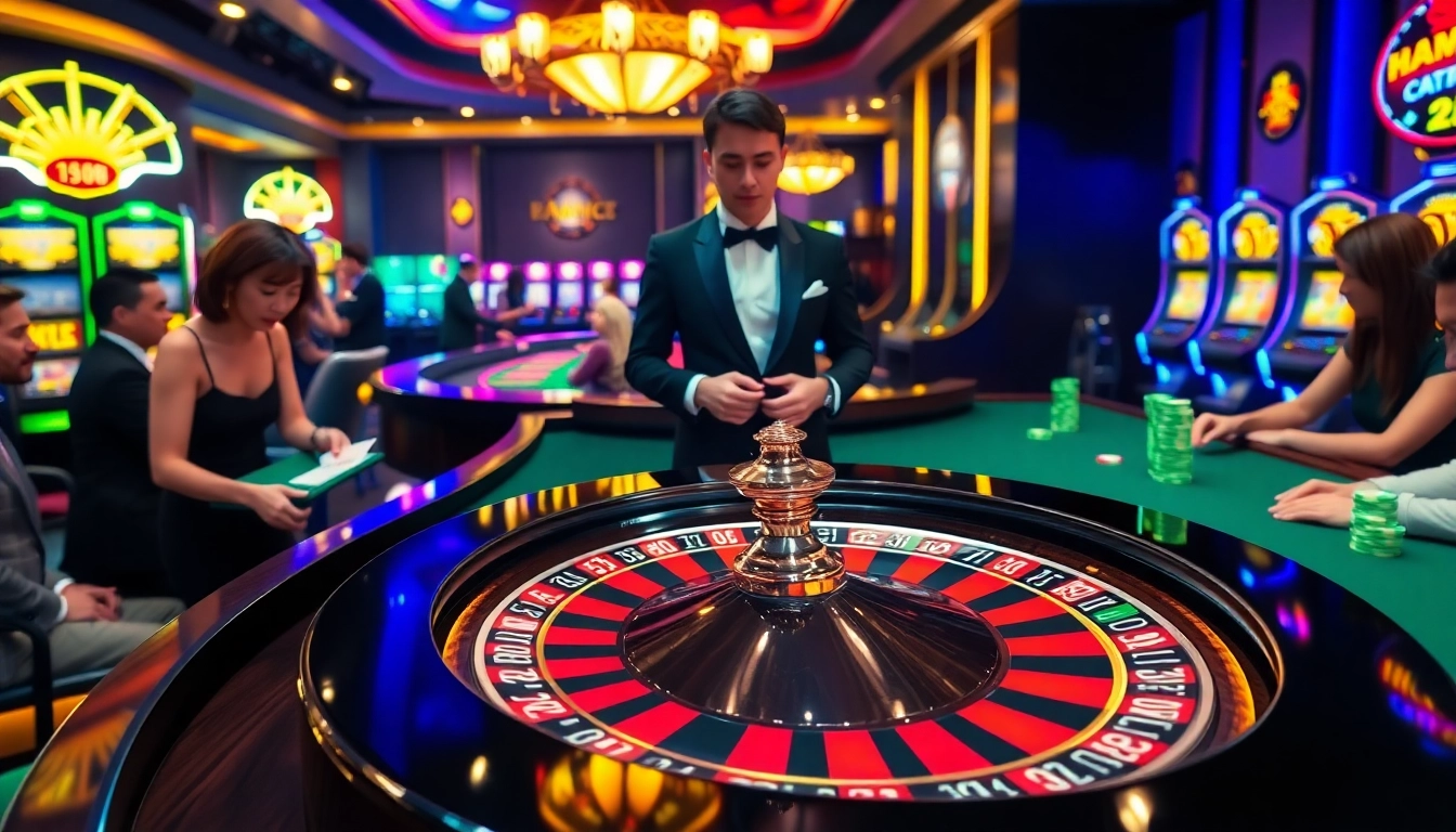 Experience thrilling games at 98win's luxurious casino tables under ambient lighting.