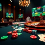 Experience high-stakes excitement at 8live, where vibrant casino gameplay unfolds with poker chips and roulette wheels.