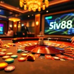 Experience the thrill of it all with five88 at a vibrant roulette table.
