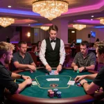 Players enjoying poker at the 789 Club casino, vibrant atmosphere and dynamic gameplay.
