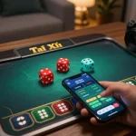 Taking strategic action on the taixiuonlinego gaming app with dice on screen, showcasing immersive online gaming.
