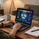 Engaging in a strategic online gaming session using du88, with betting notes and casino interface visible.