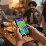 Cakhiatv app shows live football betting action, enhancing viewer's engagement during a match.