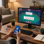 Chơi game bằng ứng dụng Link 12bet trên điện thoại thông minh trong khi tận hưởng không gian phòng khách ấm cúng