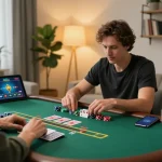 Engaging in live dealer blackjack on dh88a while enjoying a cozy home atmosphere