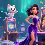 Experience the thrill at sunwin with vibrant slot machines, a grand jackpot, and playful fortune cat!