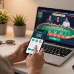 Engaging with the Trang chủ SC88 mobile app for online betting in a modern workspace.