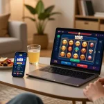 Engaging gameplay on tt88 app displayed on smartphone during a cozy home gaming session.