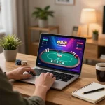 Engage with Trang chủ HO88 while playing online poker in a cozy home setting