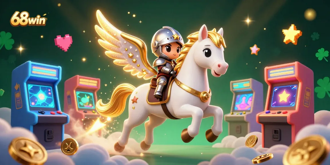 Experience the thrill of gaming with 68win in a vibrant 3D casino scene filled with excitement!