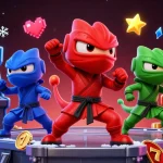 Enjoy thrilling uu88 gaming with ninja chameleons amidst vibrant casino elements for excitement.