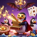 Experience the excitement of 88vv casino adventures with a dynamic 3D illustration filled with colorful gambling elements.