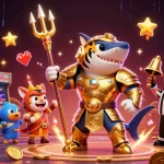Experience thrilling action at kèo nhà cái with a dynamic underwater casino scene featuring a majestic shark and energized game elements.