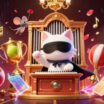 Experience the thrill of pg88 with a captivating casino scene featuring a phantom cat and acrobatic mouse.