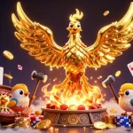 Join QQ8 in an exhilarating journey through a vibrant casino world filled with cascading coins and thrilling gaming action.