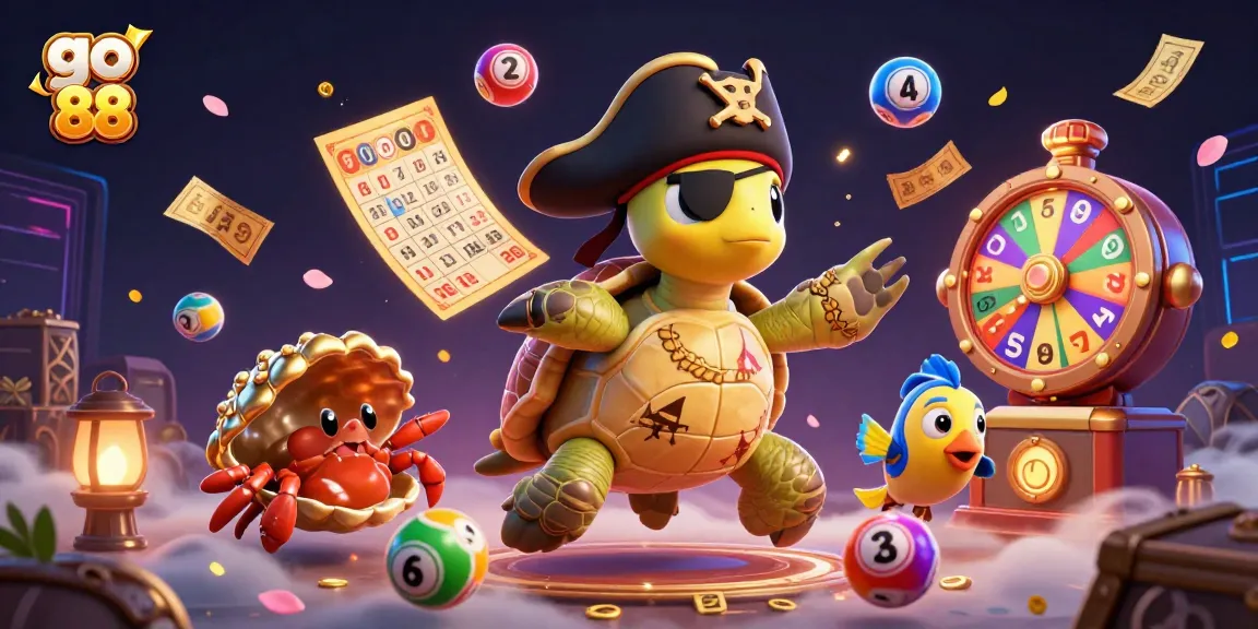 Join the action at go 88 with a dynamic scene featuring colorful lottery elements and lively characters.