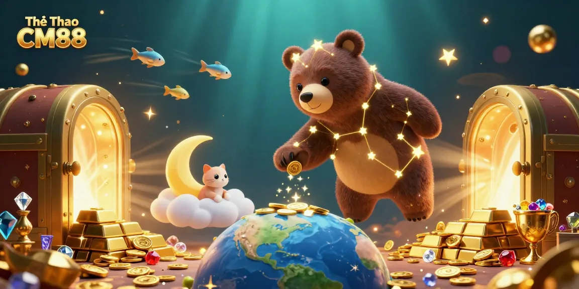 Engaging illustration showcasing Thể Thao CM88 with lively 3D characters and casino elements for sports betting.