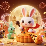 Experience the thrill of Ê88 as the moon rabbit reveals delightful poker chips in a captivating casino scene.