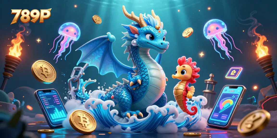 Experience thrilling wins at 789P with this vibrant underwater casino scene showcasing poker and slot elements.