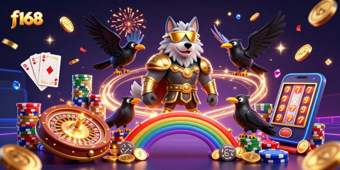 Experience thrilling wins at f168 with vibrant casino action featuring a Norse wolf and stunning gaming elements.