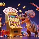 mmlive888 captivates players with a thrilling jackpot scene featuring characters in a lively casino